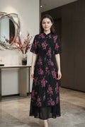 Floral Maxi Cheongsam in Purple (XL size)