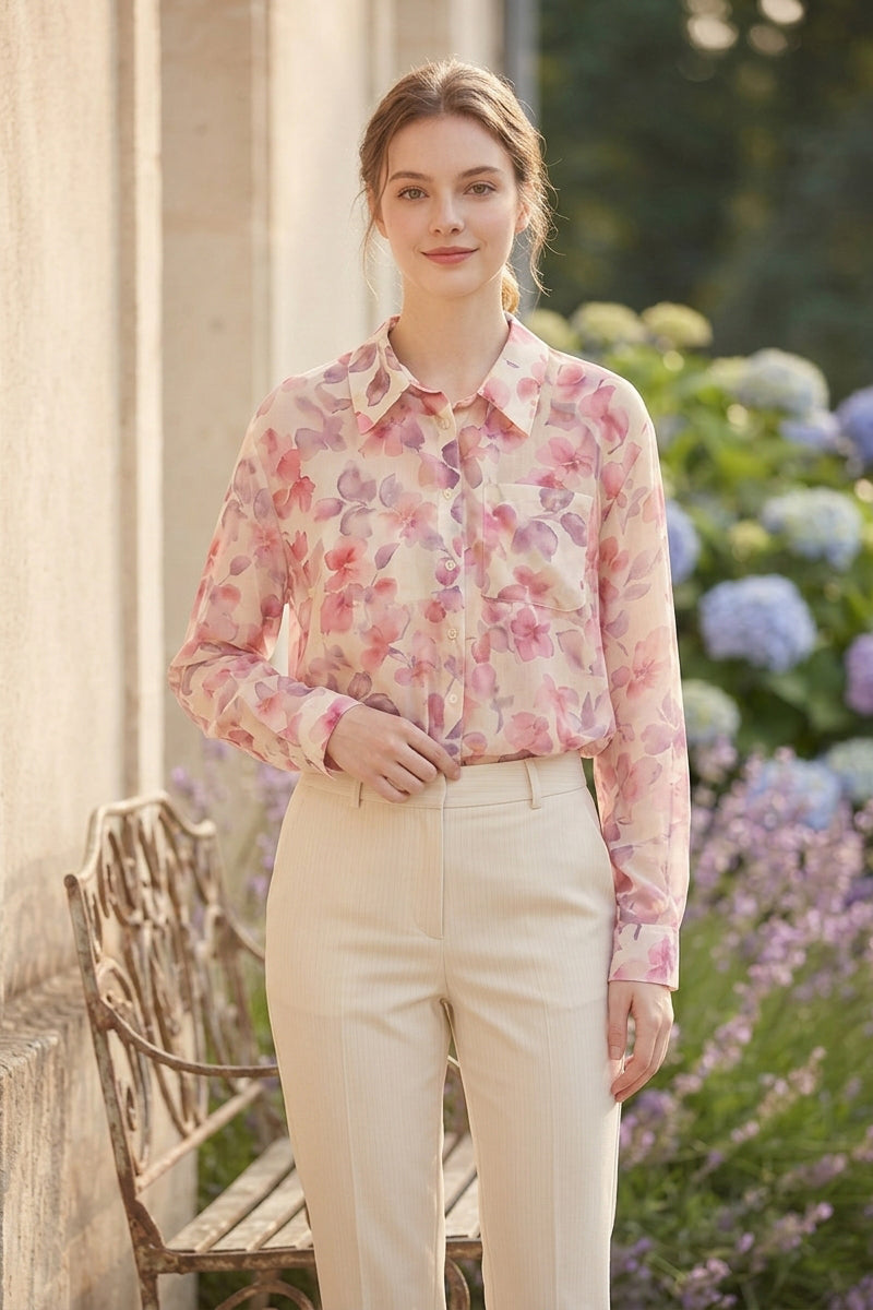 Floral Button Up Shirt (M size)