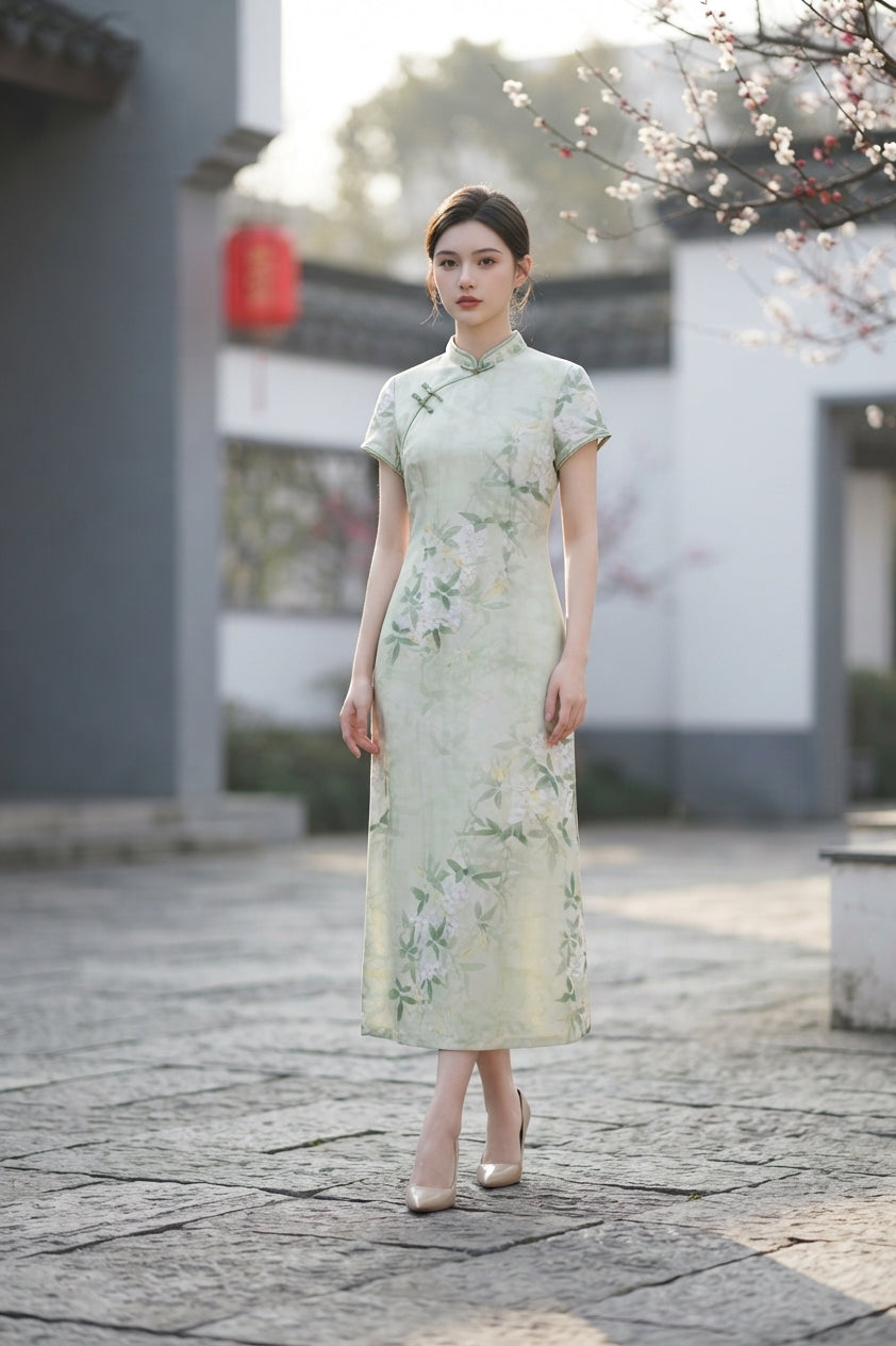 Sage Green Cheongsam (L size)