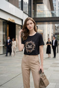Graphic T-shirt with Monogram in Black (M size)