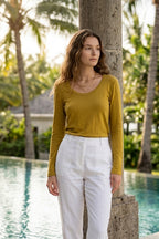 Scoop Neck T-Shirt | Long Sleeve