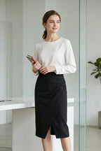 Workwear Mid Spilt Pencil Skirt (L size)