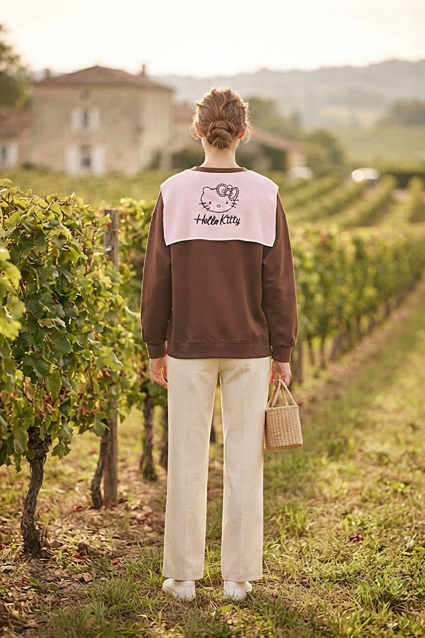 Hello Kitty Sweater in Brown (Free size)