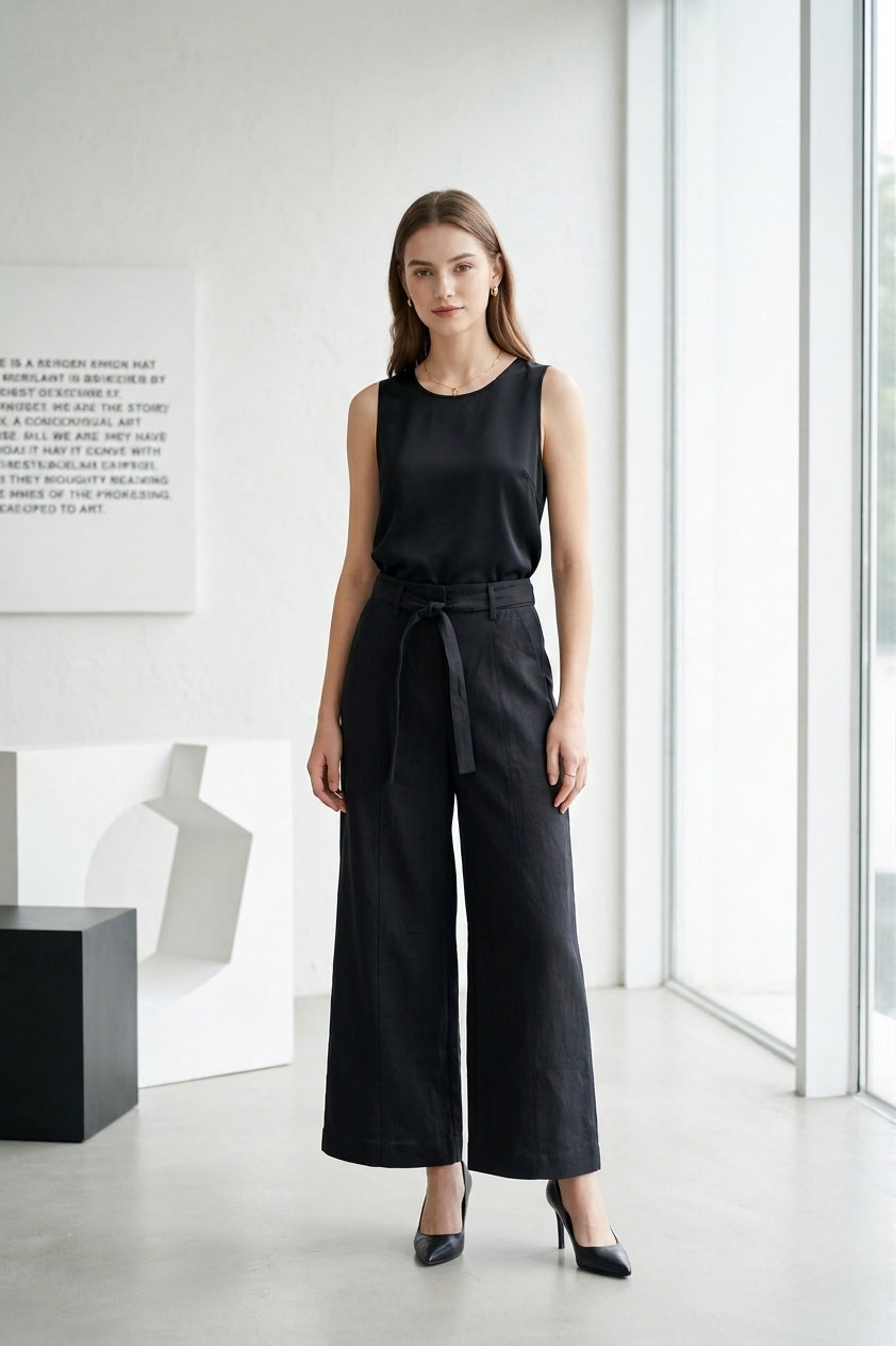 Ginny Wide-leg Pants in White (S size)