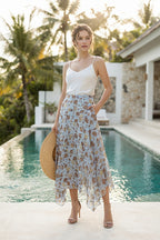 Soleia Floral Chiffon Maxi Skirt (L size)
