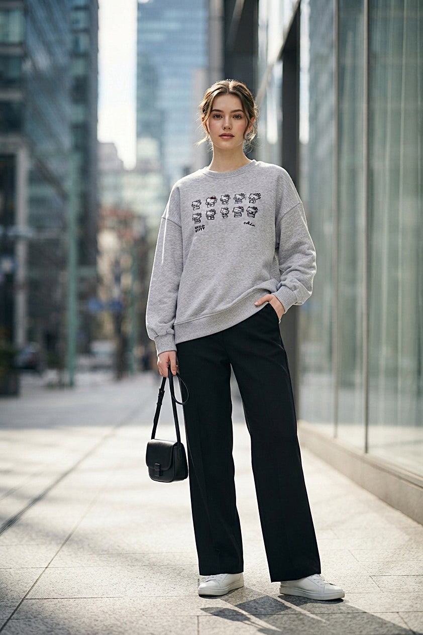 Hello Kitty Sweater in Grey (Free size)