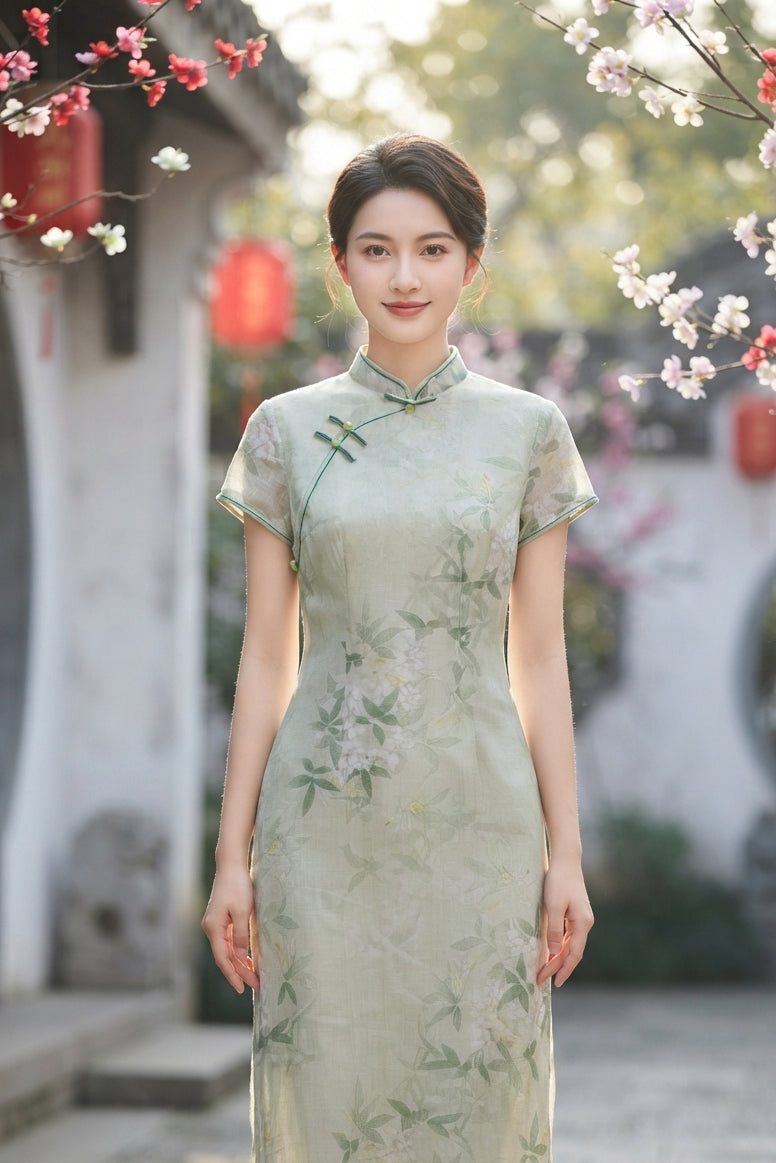 Sage Green Cheongsam (L size)