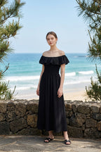 Off the Shoulder Maxi Dress (Free size)