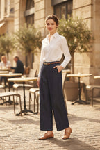 Navy Wide Leg Pants (L size)