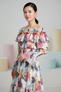 Off Shoulder Colorful Dress (L size)