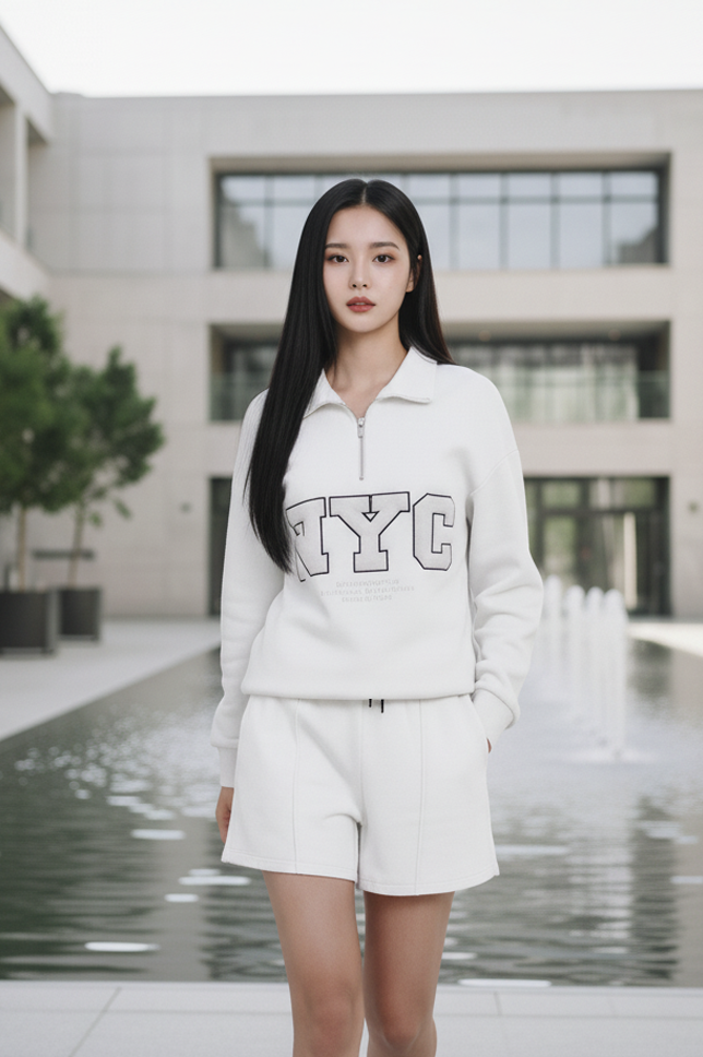 Half Zip Pullover Sweater Set