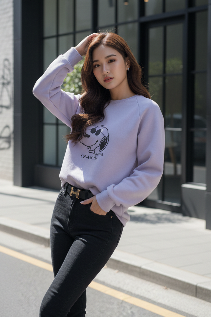 Snoopy Embroidered Sweatshirt