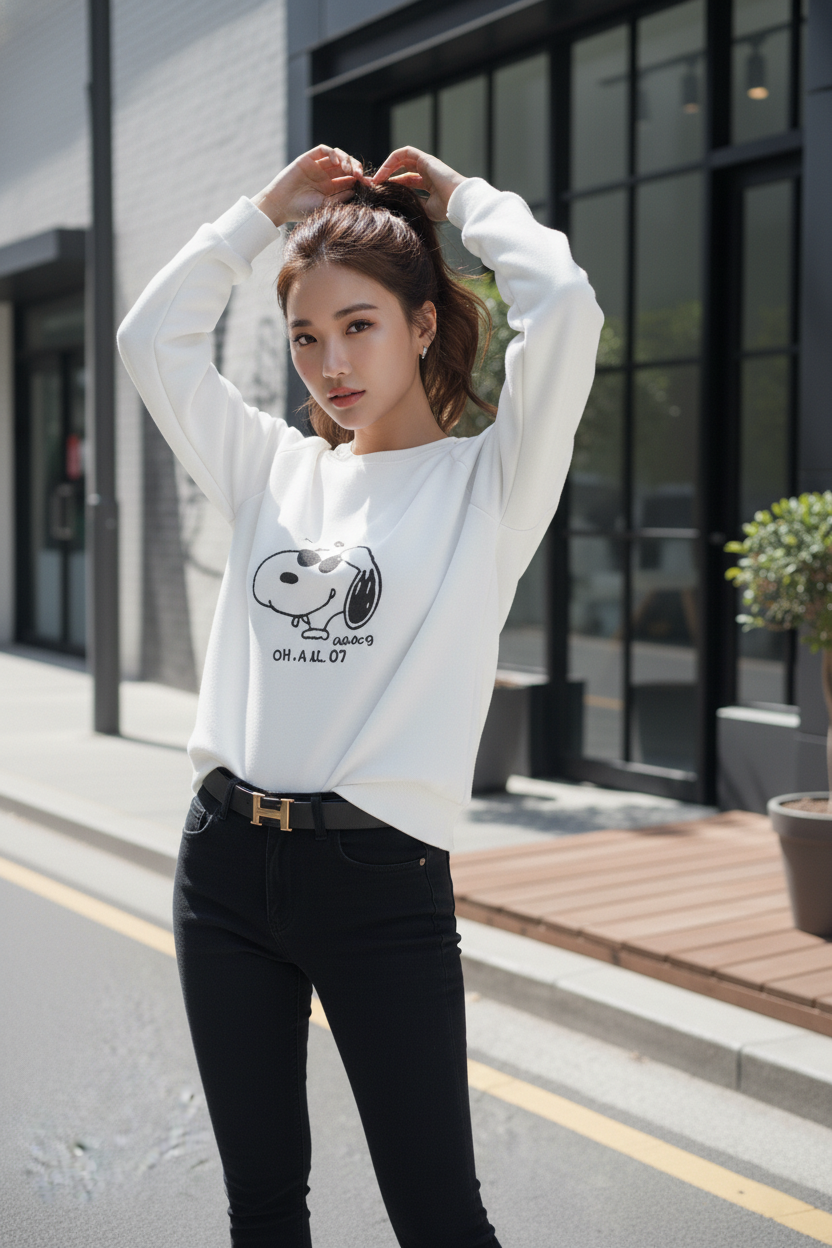 Snoopy Embroidered Sweatshirt