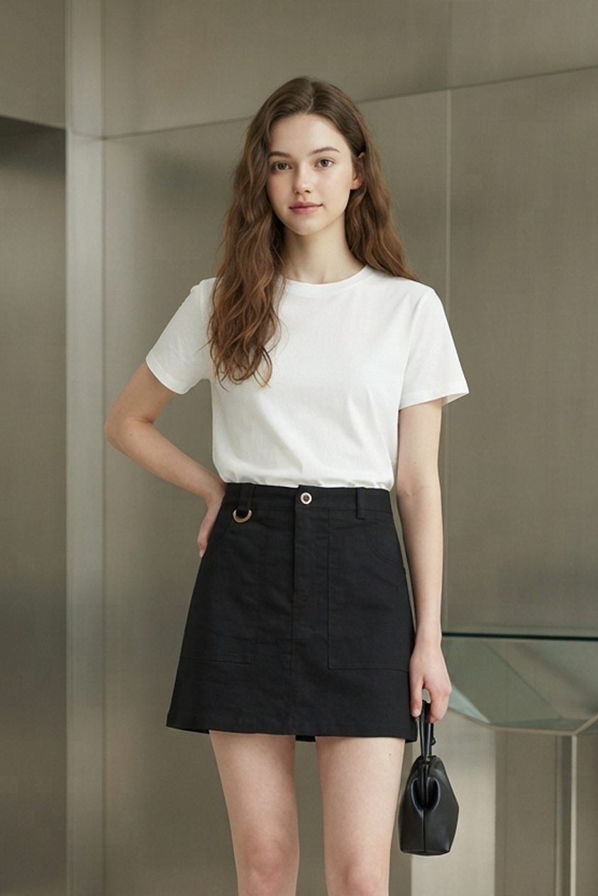 A-line Skirt in Black (S size)