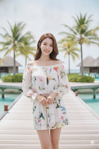 Off the Shoulder Floral 2-piece Set (L size)