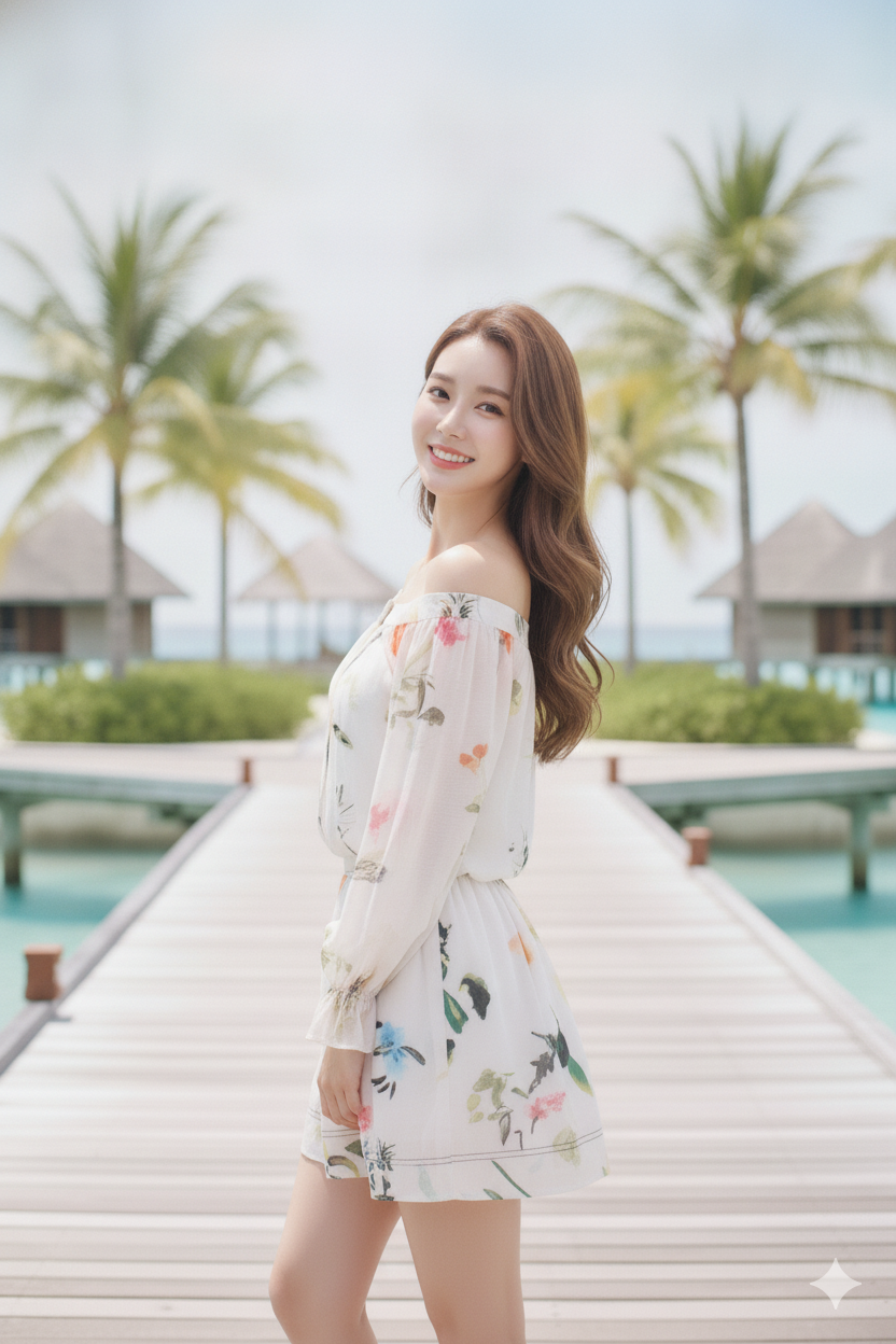 Off the Shoulder Floral 2-piece Set (L size)