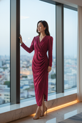 Wrap Dress in Red (Size XXL)