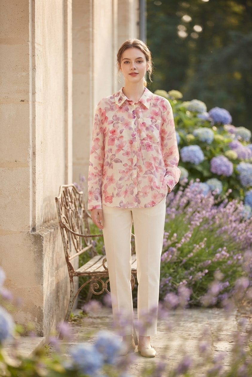 Floral Button Up Shirt (M size)