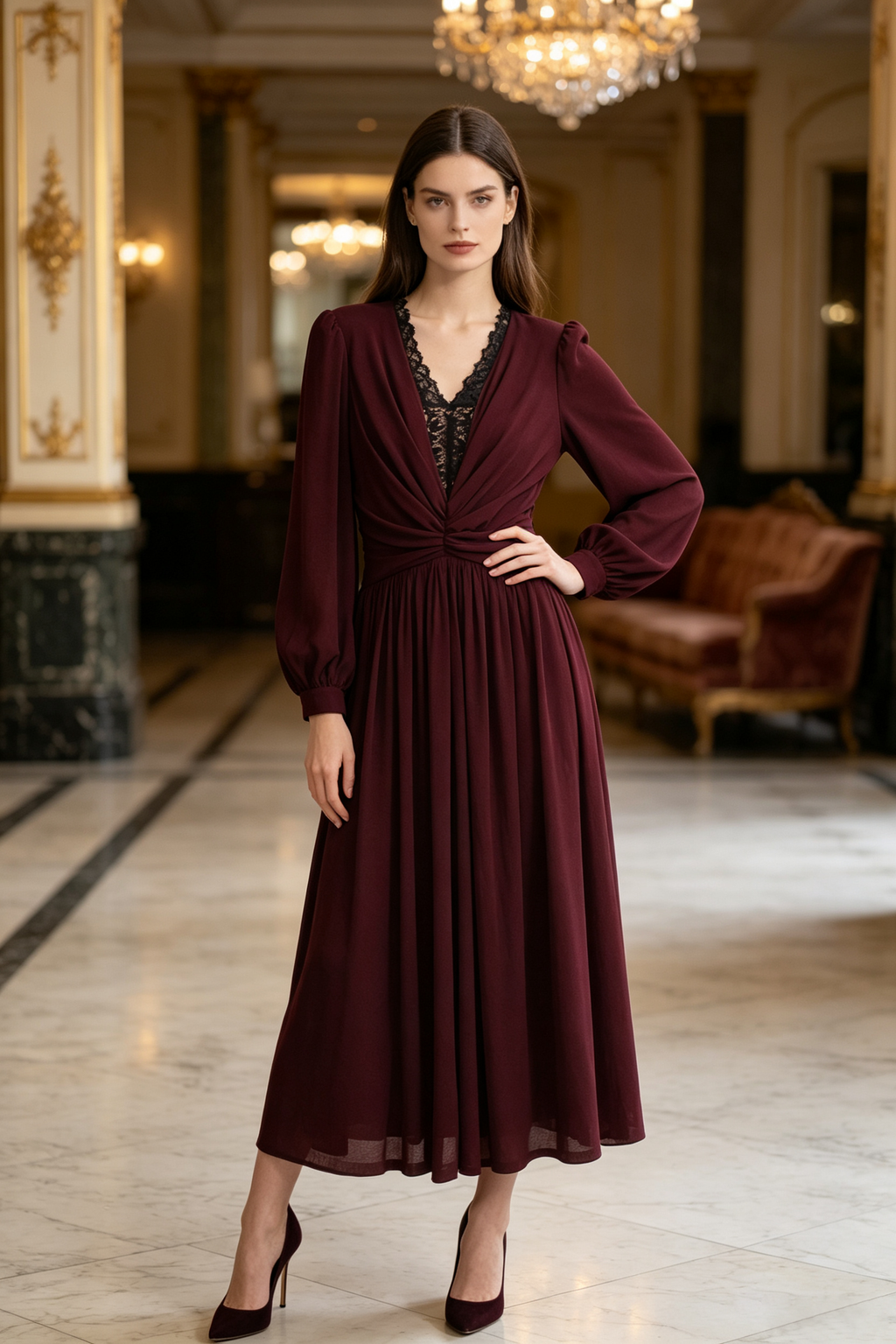 Lace Flowy Dress (XXL size)