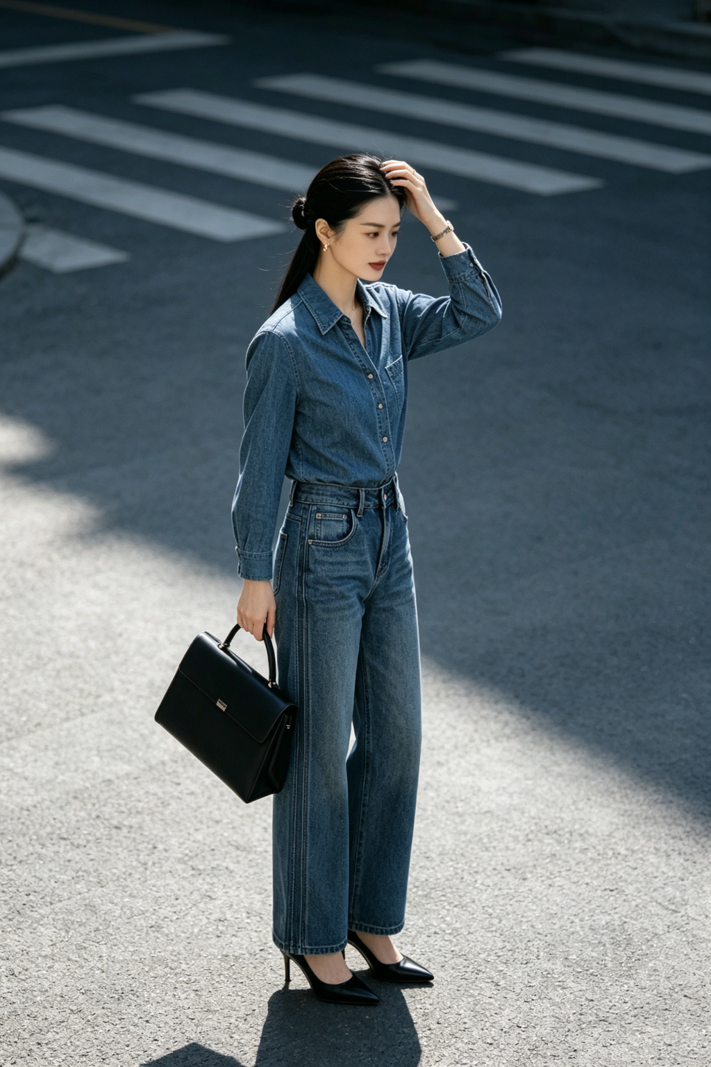 Wide Leg Denim Jeans (XL size)
