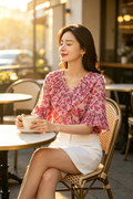 Pink Floral Blouse