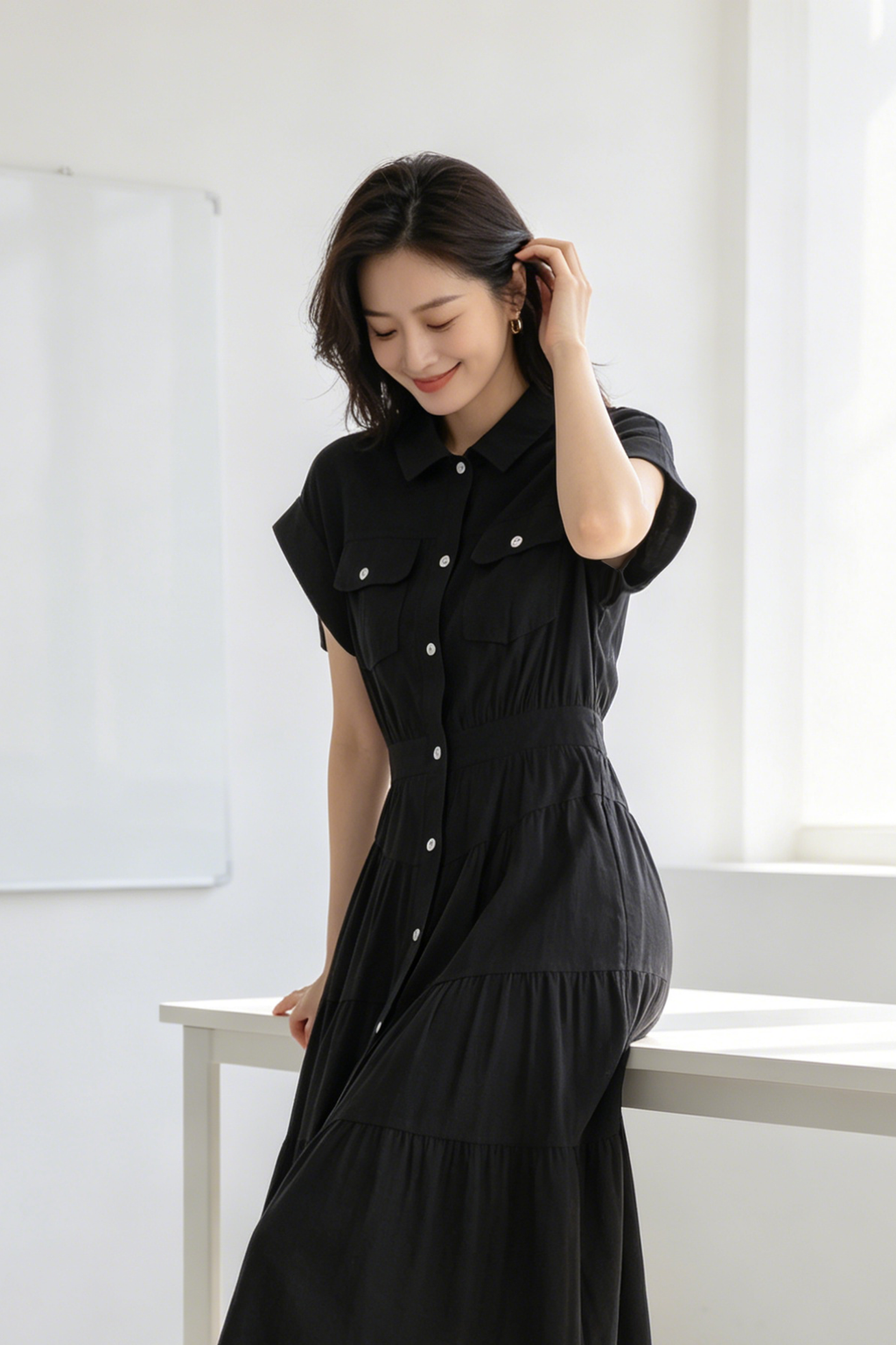 Full Button Up Dress (L size)