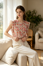 Romance Floral Blouse in Pink (XL size)