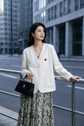 2 in 1 Blazer & Dress Set in White (L size)