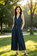 Denim Palazzo Pants (Free size)