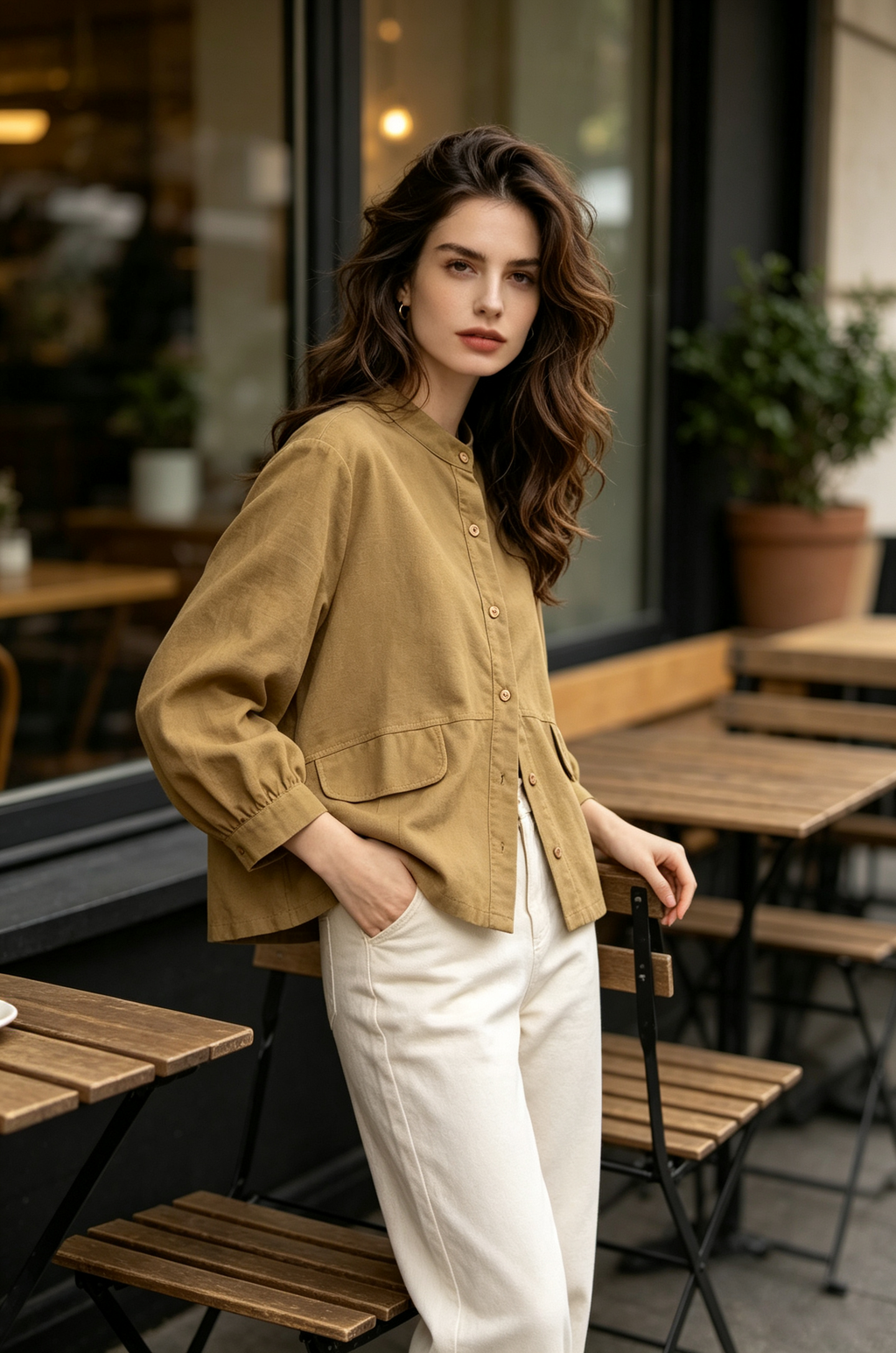 Linen Button Up Top