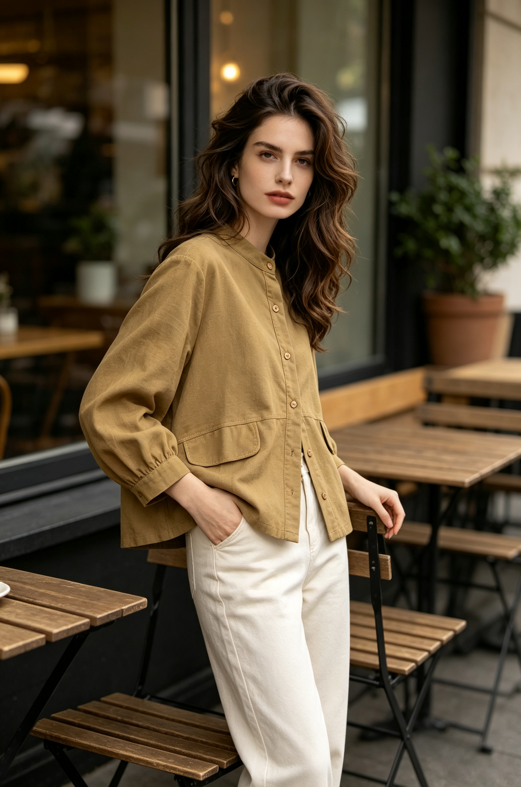 Linen Button Up Top