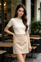 A-line Skirt in Grey & Khaki