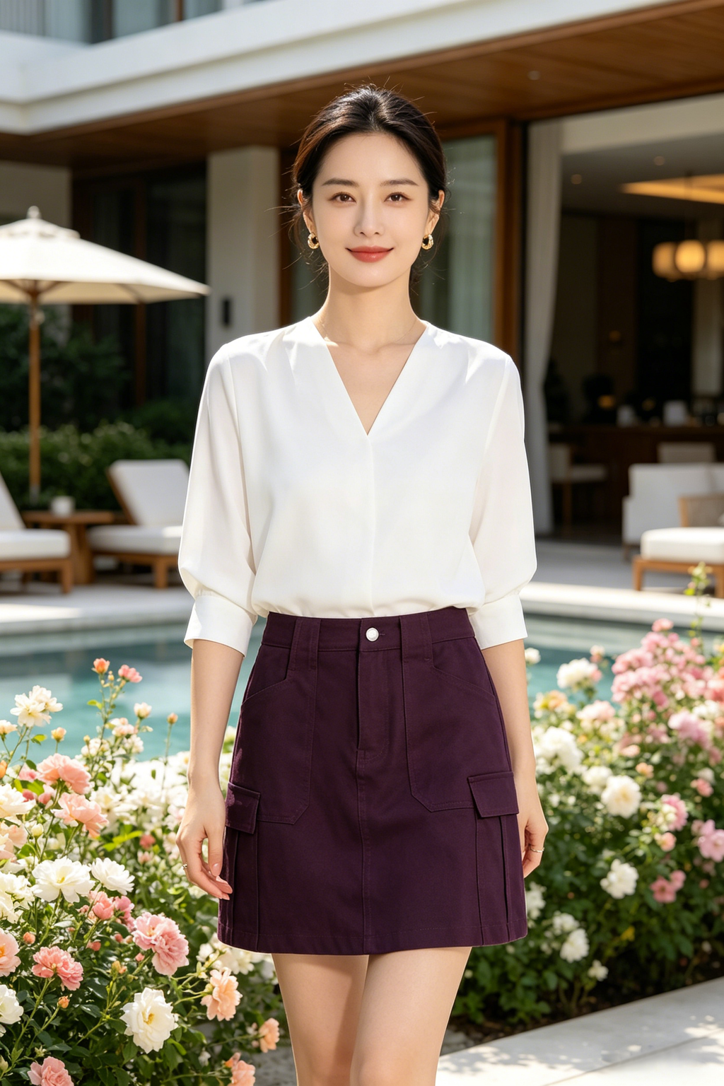A-line Cargo Skirt