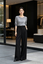 High Waist Wide Legs Pants 【含有橡筋】