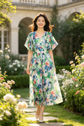 Green Floral Jumpsuit (Free size)