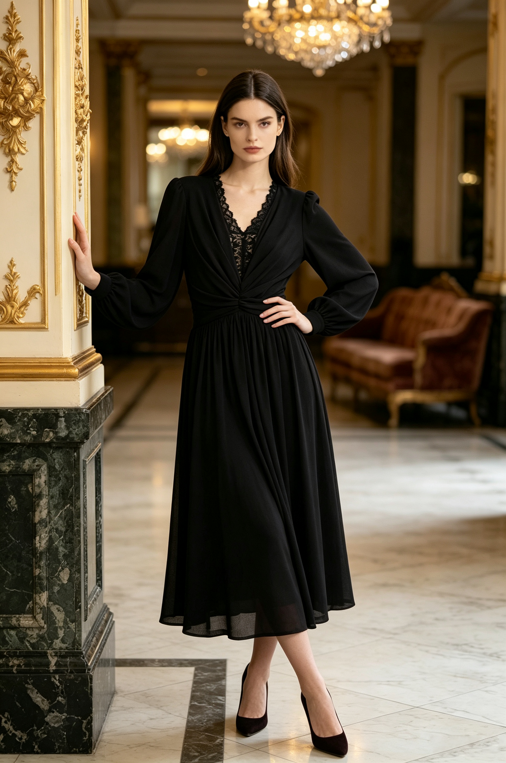 Lace Flowy Dress (XXL size)
