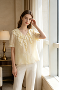 Ruffle Sequin Blouse (M size)