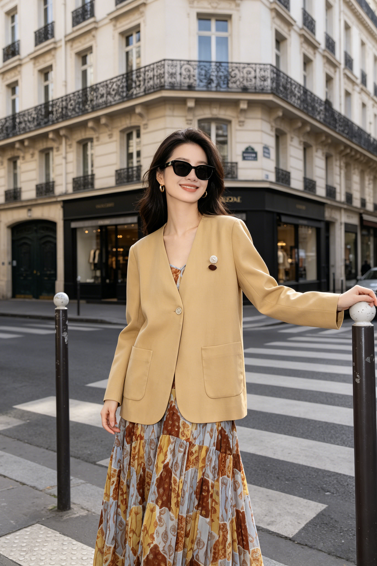 2 in 1 Blazer & Dress Set in Yellow (L size)