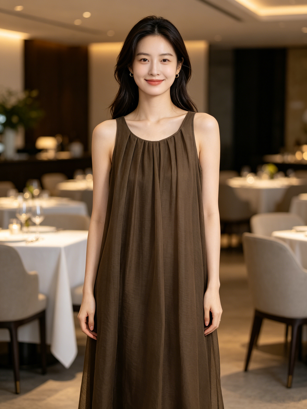 Brown Dress (Free size)