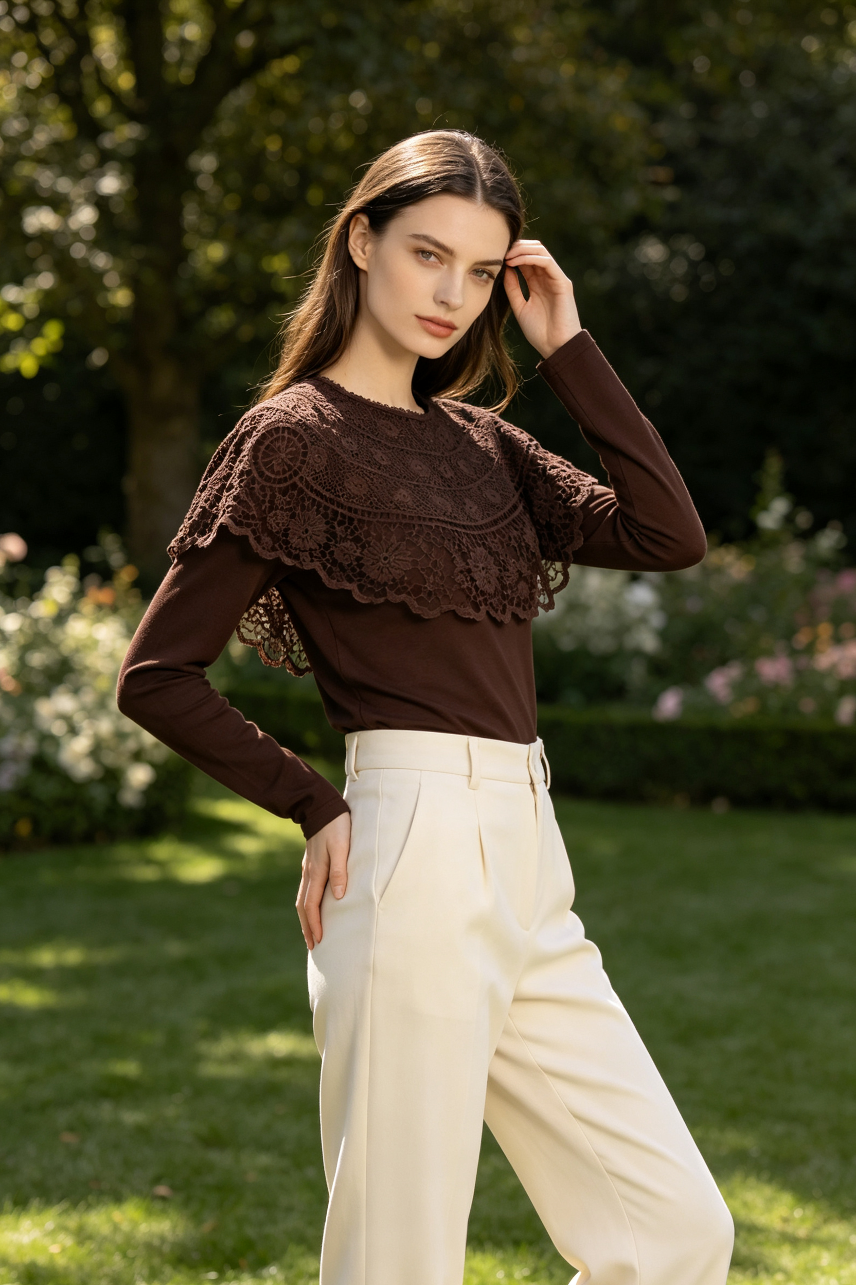 Lace Collared Top
