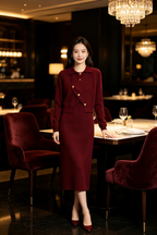 Knit Dress in Maroon