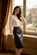 Faux Leather Skirt (FREE size)