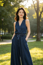 Denim Palazzo Pants (Free size)