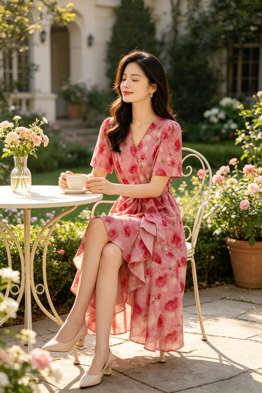 Blush Pink Flare Dress (L size)
