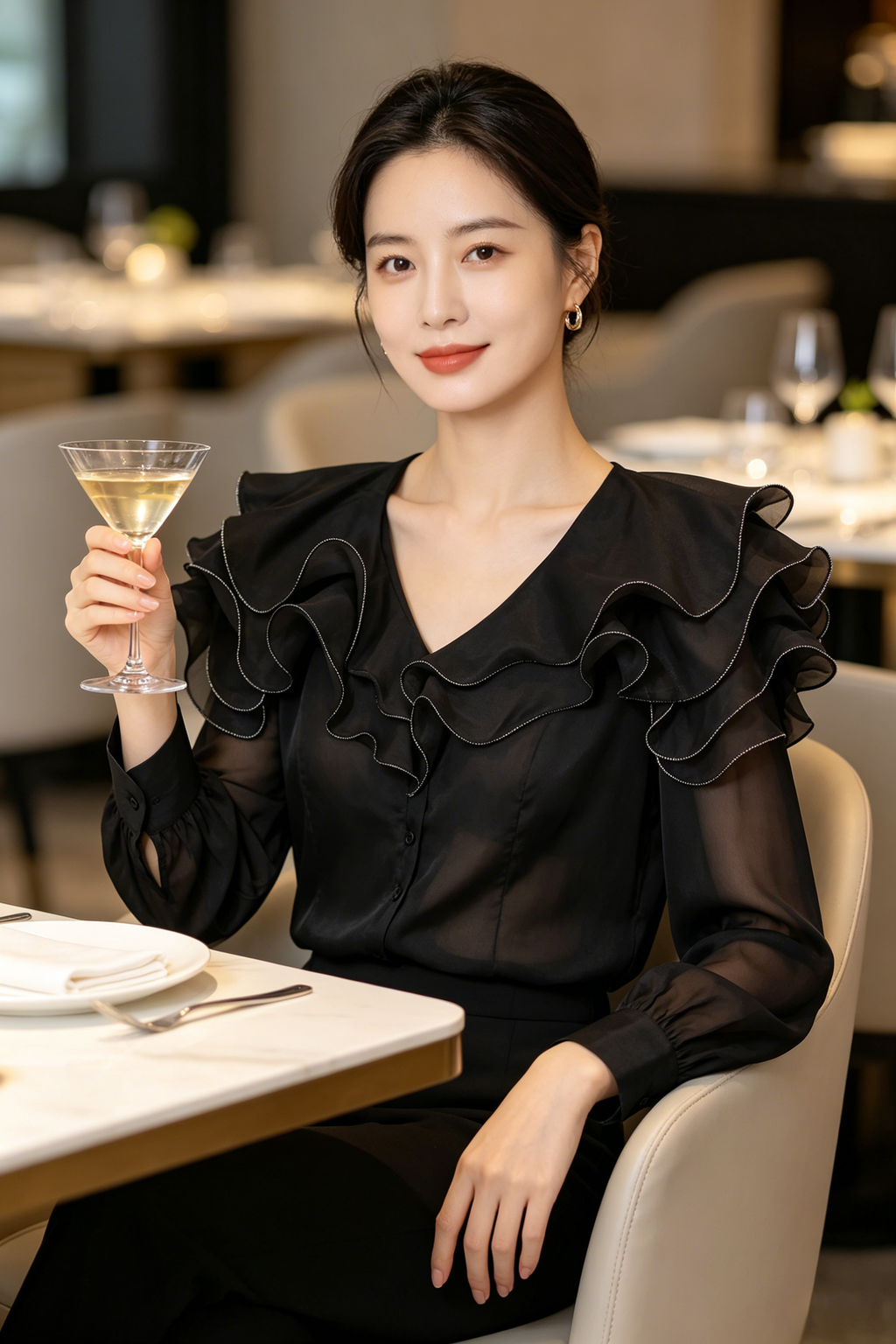 Sheer Blouse in Black