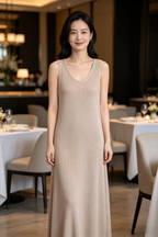 Maxi Dress in Nude (Free Size)