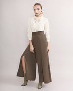 Front Slit Wide Leg Pants
