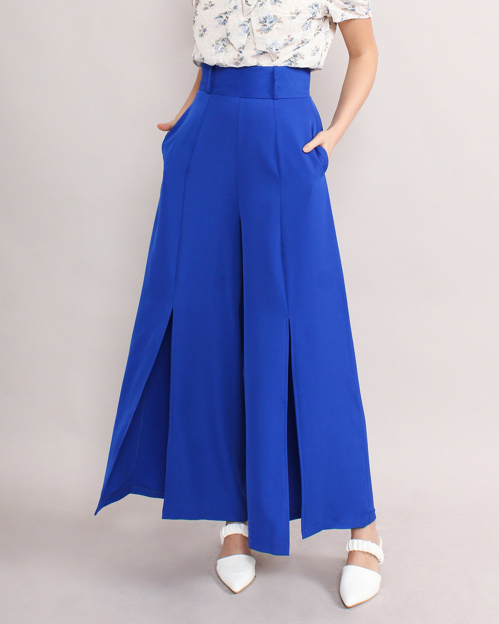 Front Slit Wide Leg Pants