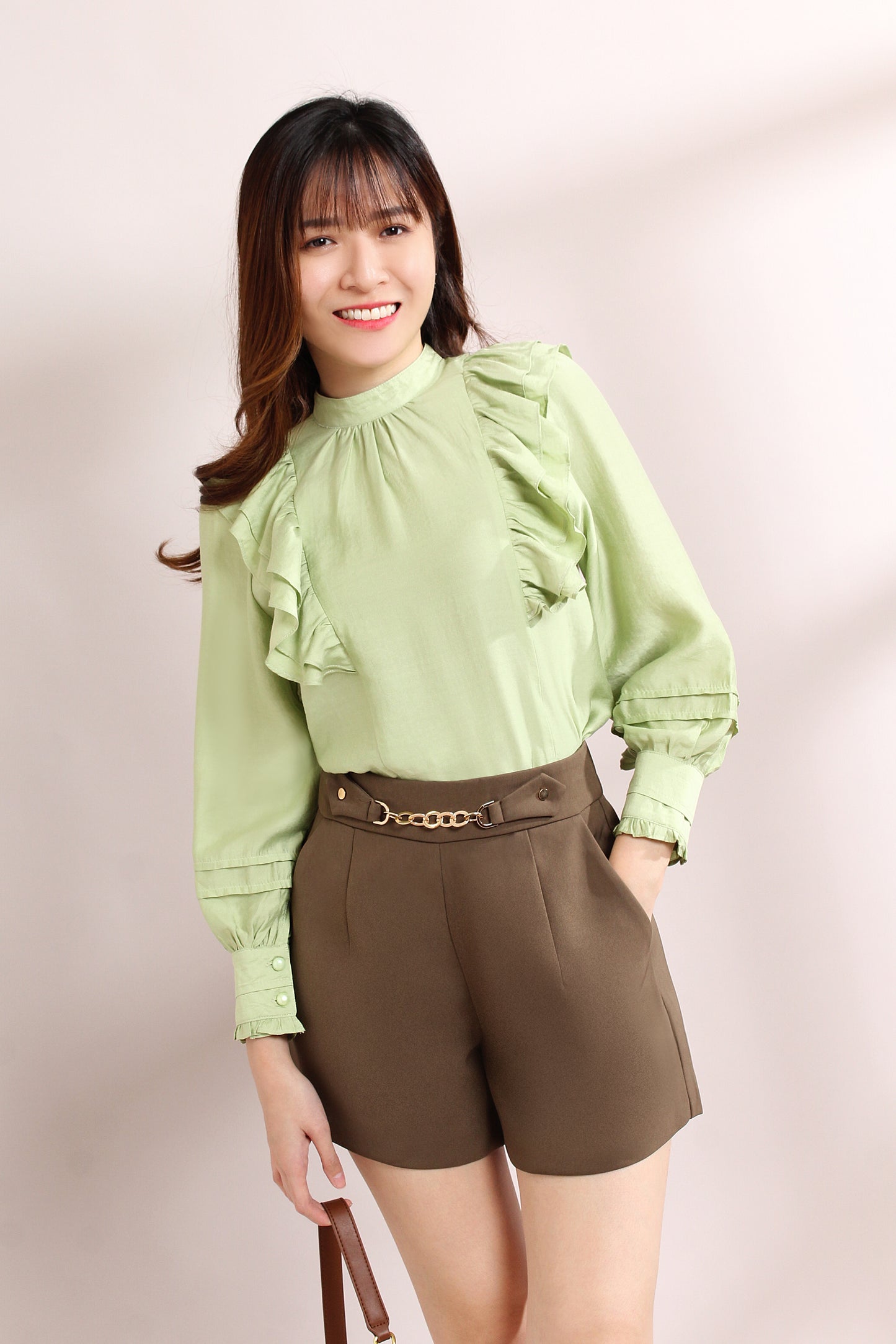 Axelle Frill-Trimmed Modern Victorian Blouse