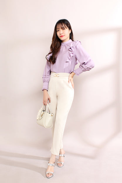 Axelle Frill-Trimmed Modern Victorian Blouse